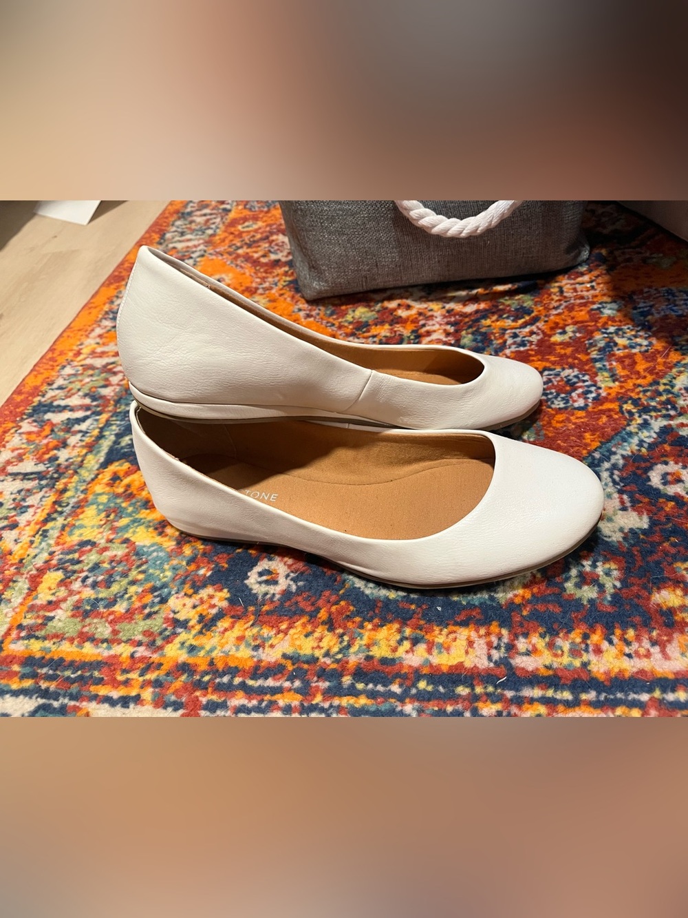 Sun + Stone White Women's Ballet Flats - Picture 2 of 3